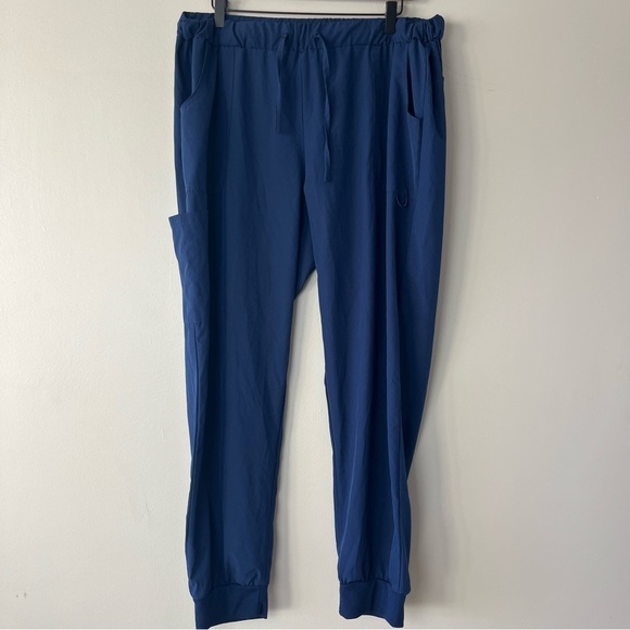 Divine Stretch by JDM Uniforms Blue Tie Waist Scrub Pants 2X - Picture 1 of 8